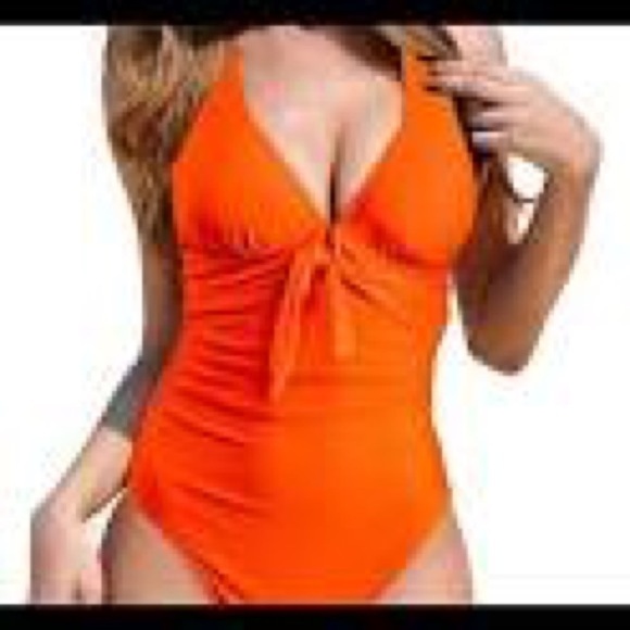 🎉HP🎉Rumi Como,Vibrant Orange,Halter Swimsuit,Beautiful,Excellent Condition,2XL - Picture 6 of 9
